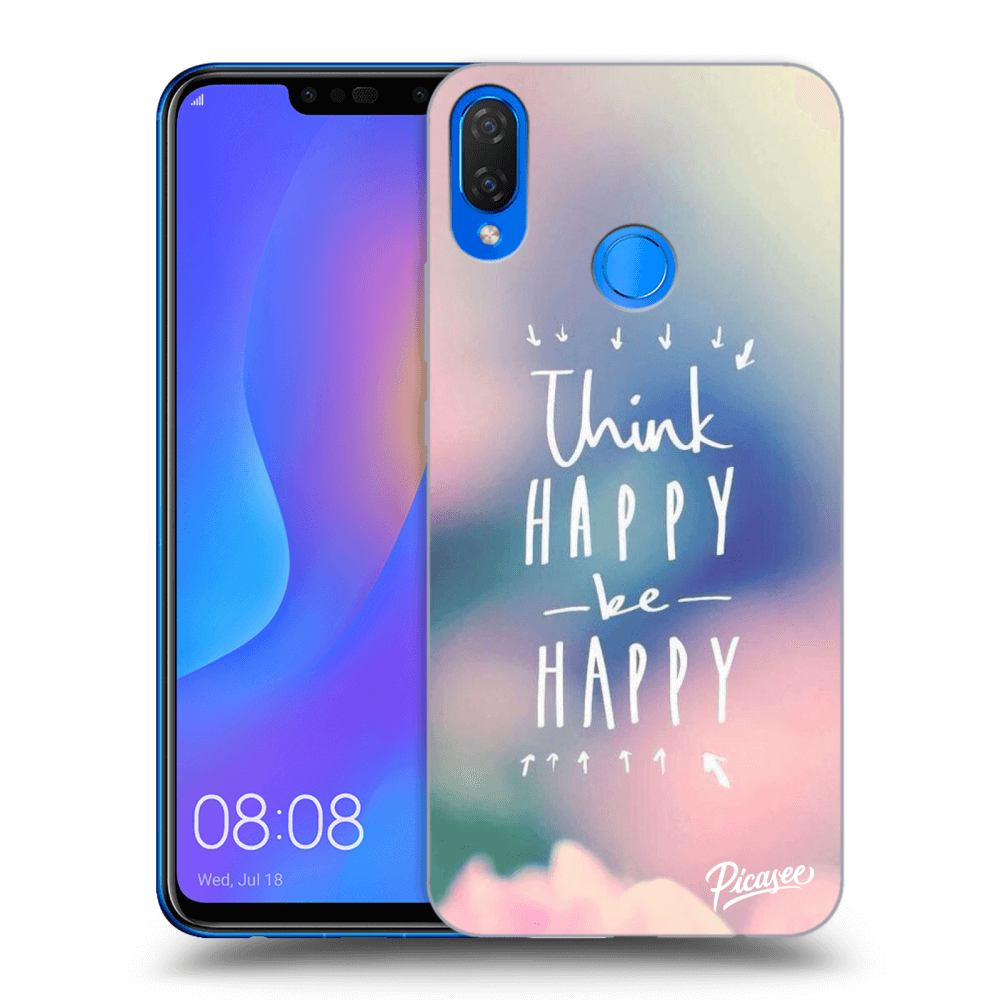 Picasee átlátszó szilikon tok az alábbi mobiltelefonokra Huawei Nova 3i - Think happy be happy