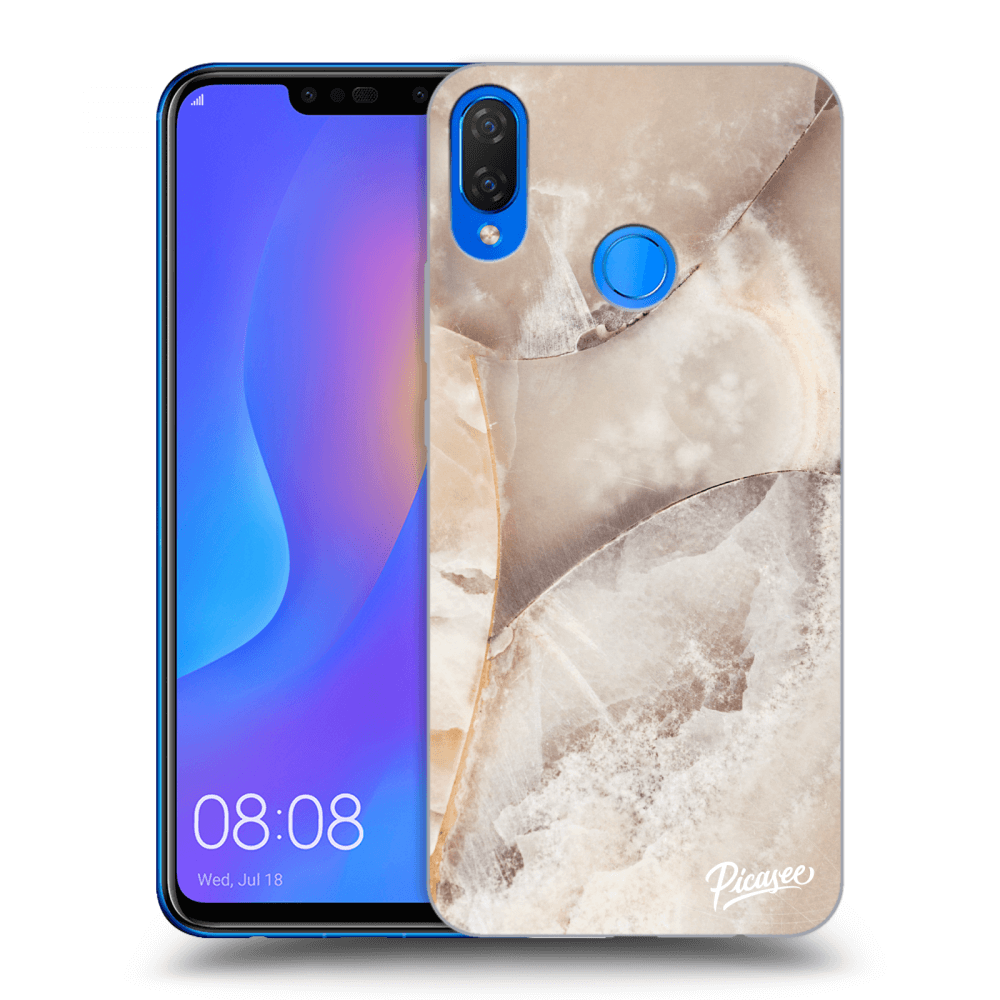 Picasee átlátszó szilikon tok az alábbi mobiltelefonokra Huawei Nova 3i - Cream marble