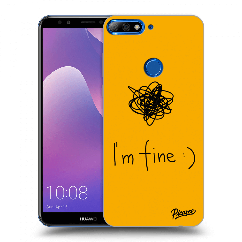 Picasee fekete szilikon tok az alábbi mobiltelefonokra Huawei Y7 Prime (2018) - I am fine