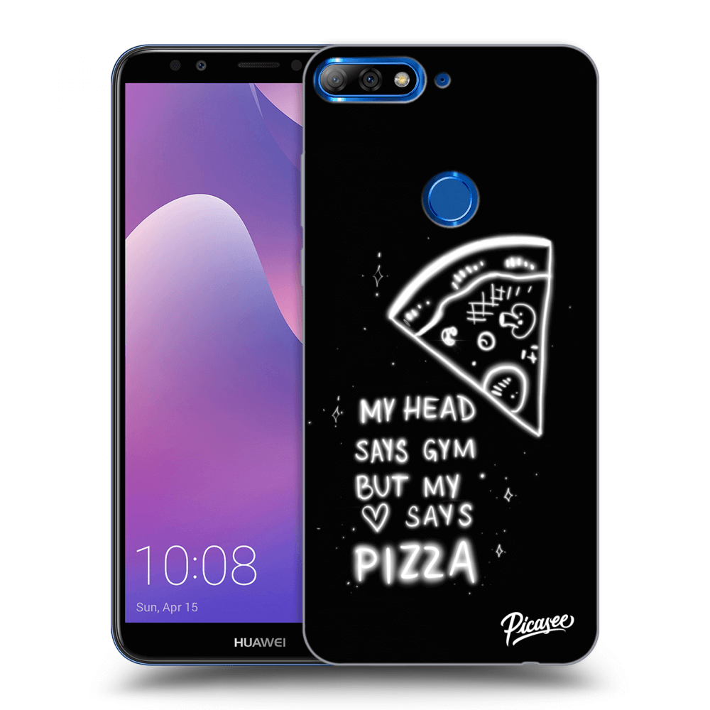 Picasee fekete szilikon tok az alábbi mobiltelefonokra Huawei Y7 Prime (2018) - Pizza