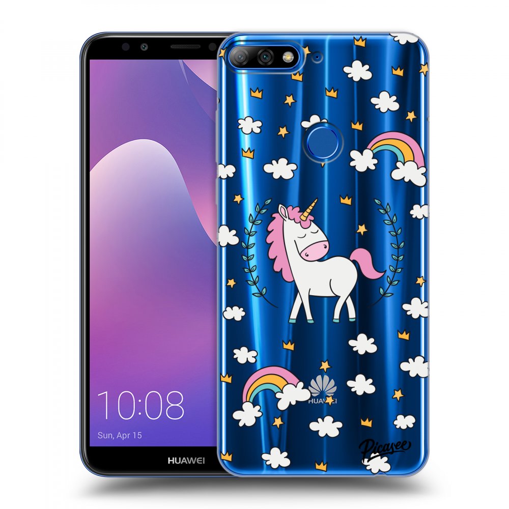 Picasee átlátszó szilikon tok az alábbi mobiltelefonokra Huawei Y7 Prime (2018) - Unicorn star heaven