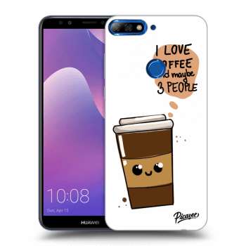 Picasee átlátszó szilikon tok az alábbi mobiltelefonokra Huawei Y7 Prime (2018) - Cute coffee