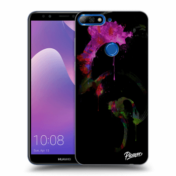 Picasee fekete szilikon tok az alábbi mobiltelefonokra Huawei Y7 Prime (2018) - Peony black