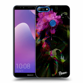 Picasee fekete szilikon tok az alábbi mobiltelefonokra Huawei Y7 Prime (2018) - Peony Color