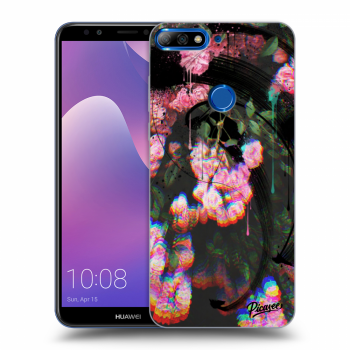 Picasee fekete szilikon tok az alábbi mobiltelefonokra Huawei Y7 Prime (2018) - Rosebush black