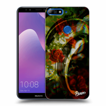 Picasee fekete szilikon tok az alábbi mobiltelefonokra Huawei Y7 Prime (2018) - Roses color