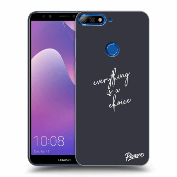 Picasee átlátszó szilikon tok az alábbi mobiltelefonokra Huawei Y7 Prime (2018) - Everything is a choice