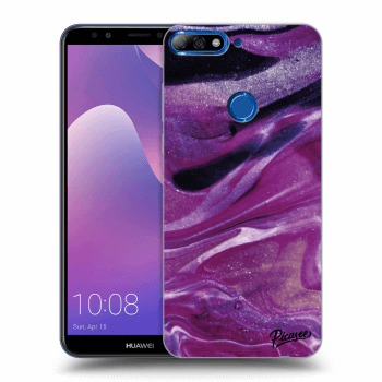 Picasee átlátszó szilikon tok az alábbi mobiltelefonokra Huawei Y7 Prime (2018) - Purple glitter