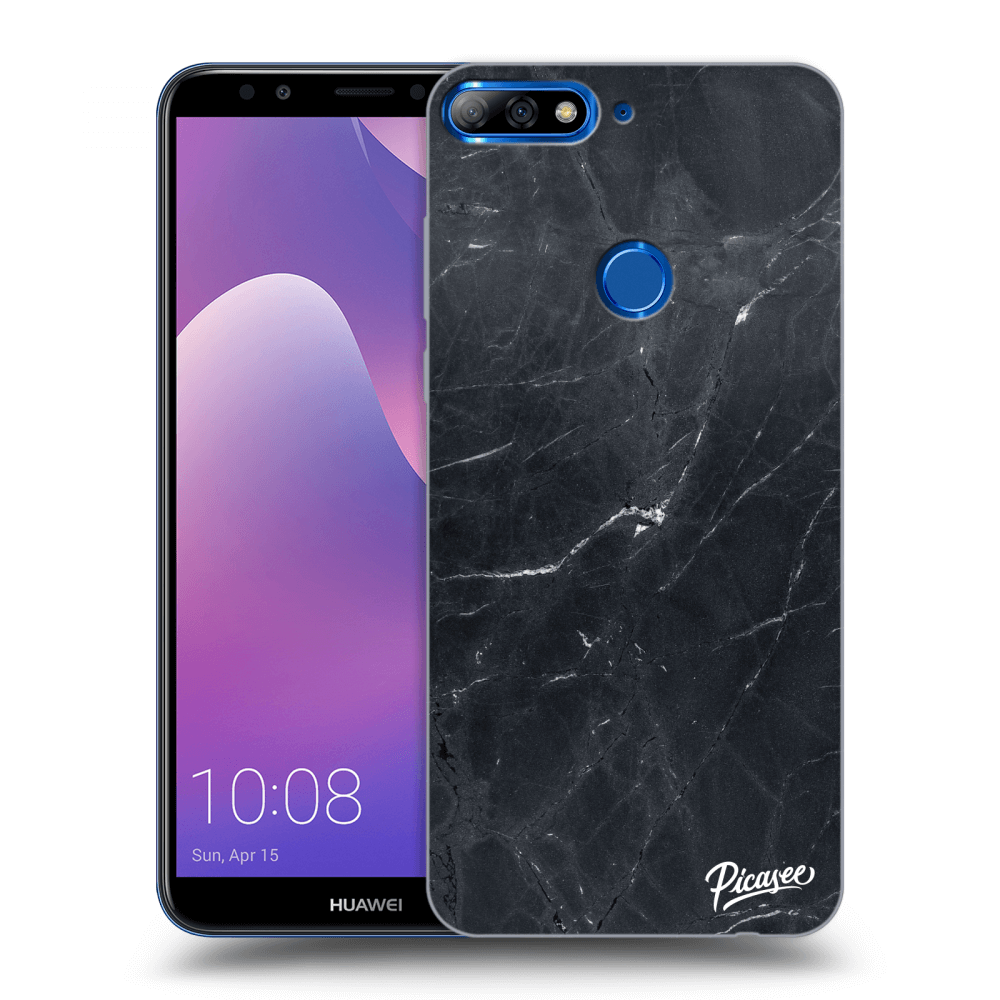 Picasee átlátszó szilikon tok az alábbi mobiltelefonokra Huawei Y7 Prime (2018) - Black marble
