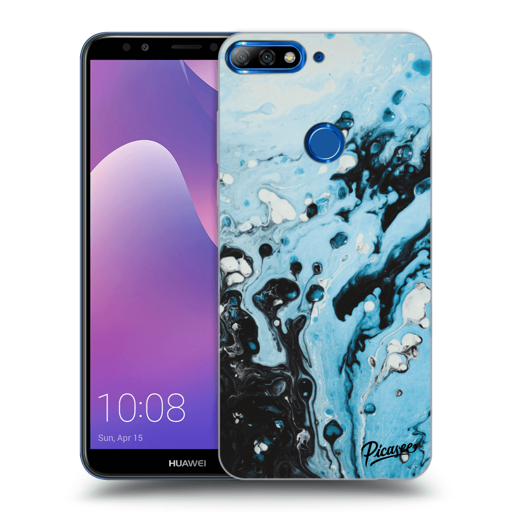 Picasee fekete szilikon tok az alábbi mobiltelefonokra Huawei Y7 Prime (2018) - Organic blue