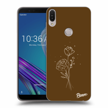 Picasee átlátszó szilikon tok az alábbi mobiltelefonokra Asus ZenFone Max Pro (M1) ZB602KL - Brown flowers