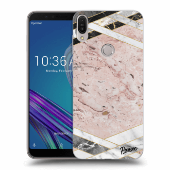 Picasee átlátszó szilikon tok az alábbi mobiltelefonokra Asus ZenFone Max Pro (M1) ZB602KL - Pink geometry