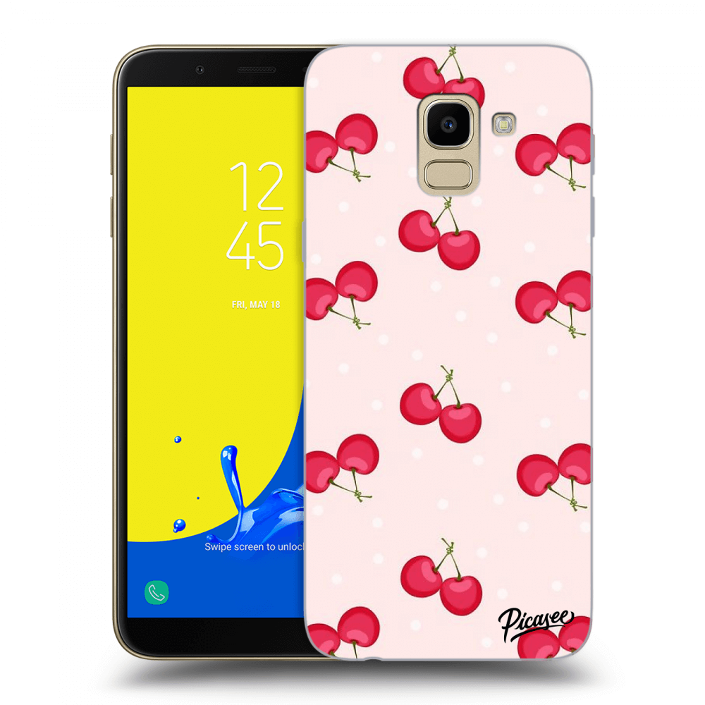 Picasee átlátszó szilikon tok az alábbi mobiltelefonokra Samsung Galaxy J6 J600F - Cherries