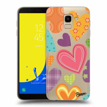 Picasee átlátszó szilikon tok az alábbi mobiltelefonokra Samsung Galaxy J6 J600F - Colored heart
