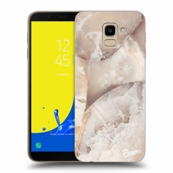 Picasee átlátszó szilikon tok az alábbi mobiltelefonokra Samsung Galaxy J6 J600F - Cream marble