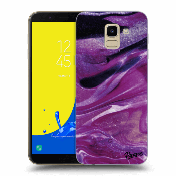Picasee átlátszó szilikon tok az alábbi mobiltelefonokra Samsung Galaxy J6 J600F - Purple glitter