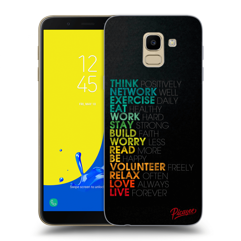 Picasee átlátszó szilikon tok az alábbi mobiltelefonokra Samsung Galaxy J6 J600F - Motto life