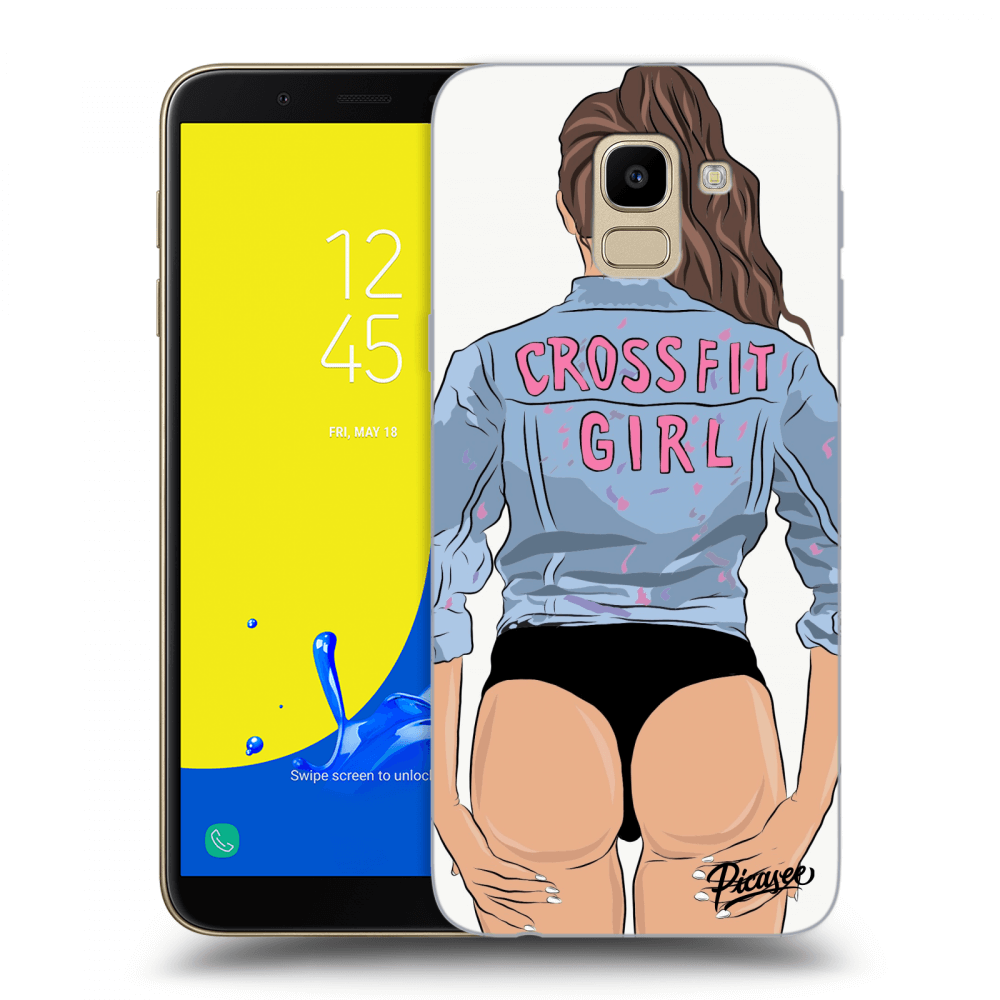Picasee átlátszó szilikon tok az alábbi mobiltelefonokra Samsung Galaxy J6 J600F - Crossfit girl - nickynellow