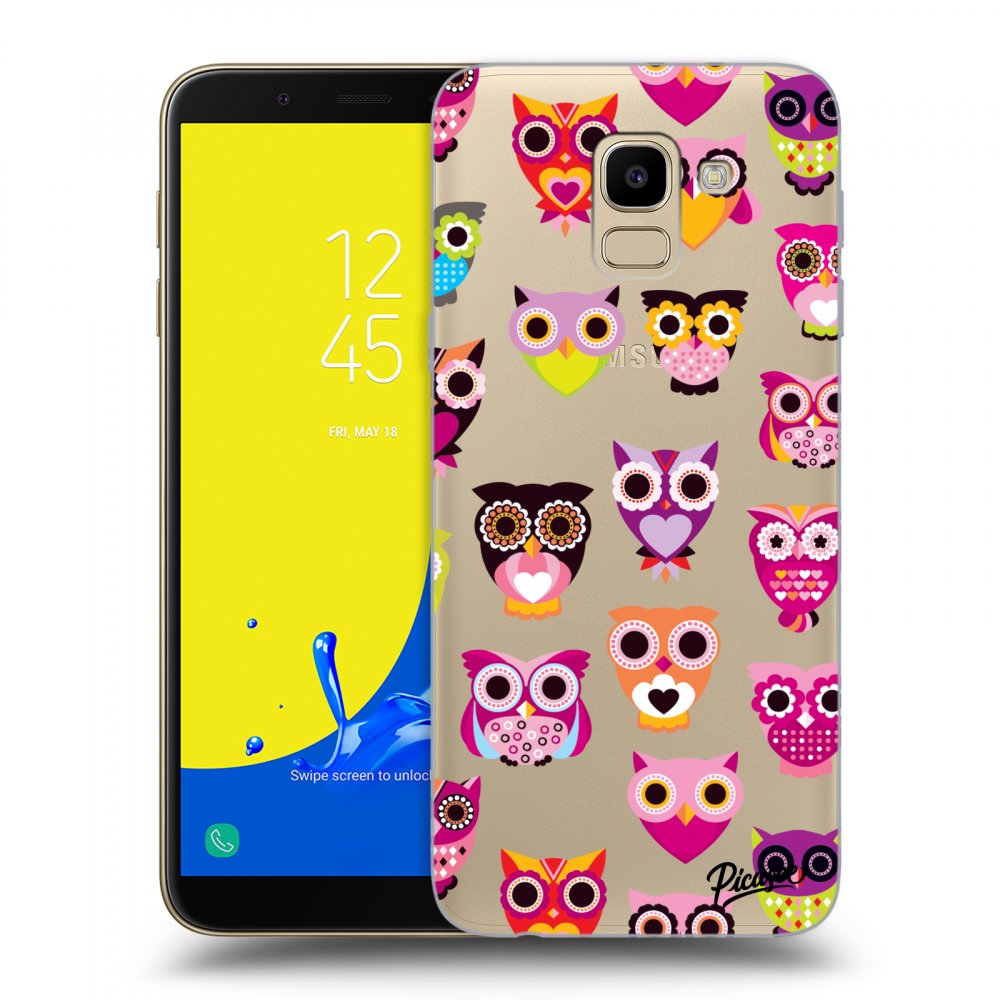 Picasee átlátszó szilikon tok az alábbi mobiltelefonokra Samsung Galaxy J6 J600F - Owls