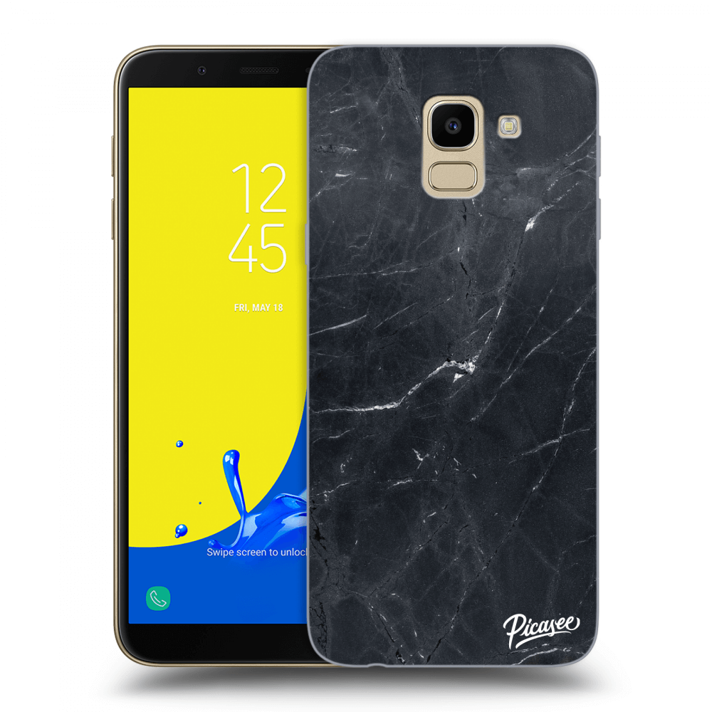 Picasee átlátszó szilikon tok az alábbi mobiltelefonokra Samsung Galaxy J6 J600F - Black marble