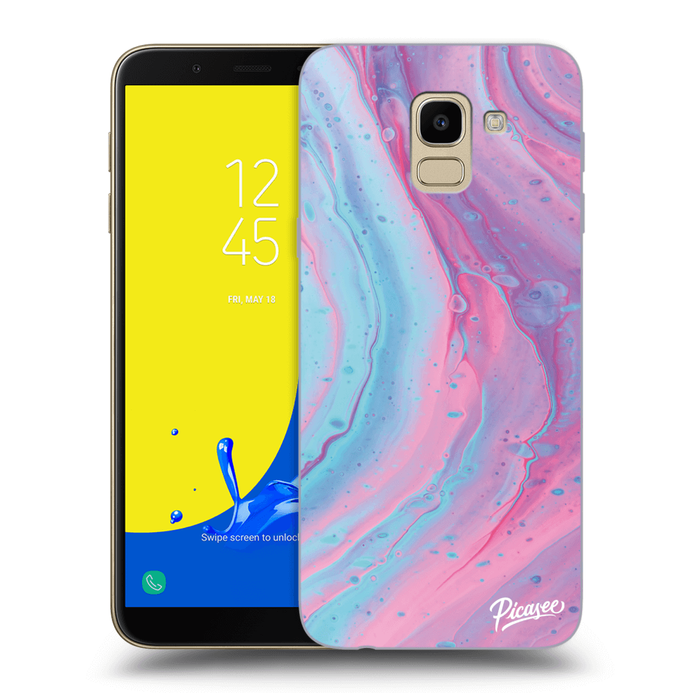 Picasee átlátszó szilikon tok az alábbi mobiltelefonokra Samsung Galaxy J6 J600F - Pink liquid