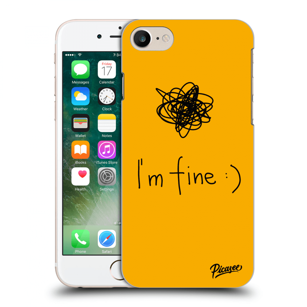 Picasee fekete szilikon tok az alábbi mobiltelefonokra Apple iPhone 8 - I am fine