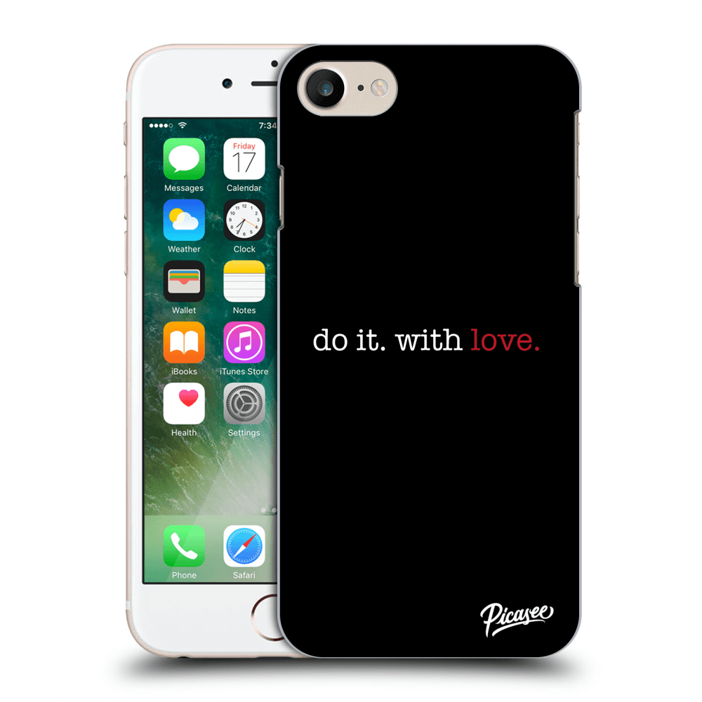Picasee fekete szilikon tok az alábbi mobiltelefonokra Apple iPhone 8 - Do it. With love.