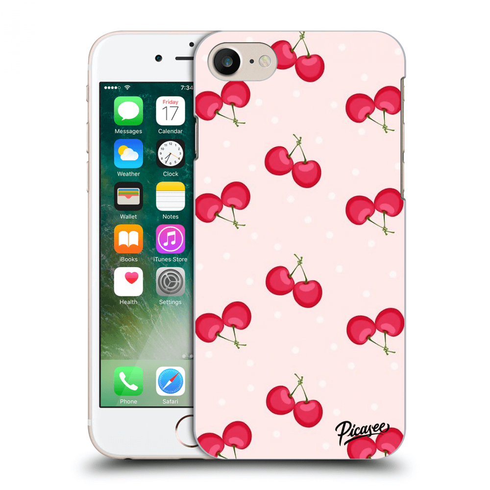 Picasee tejszínű szilikon tok az alábbi mobiltelefonokra Apple iPhone 8 - Cherries