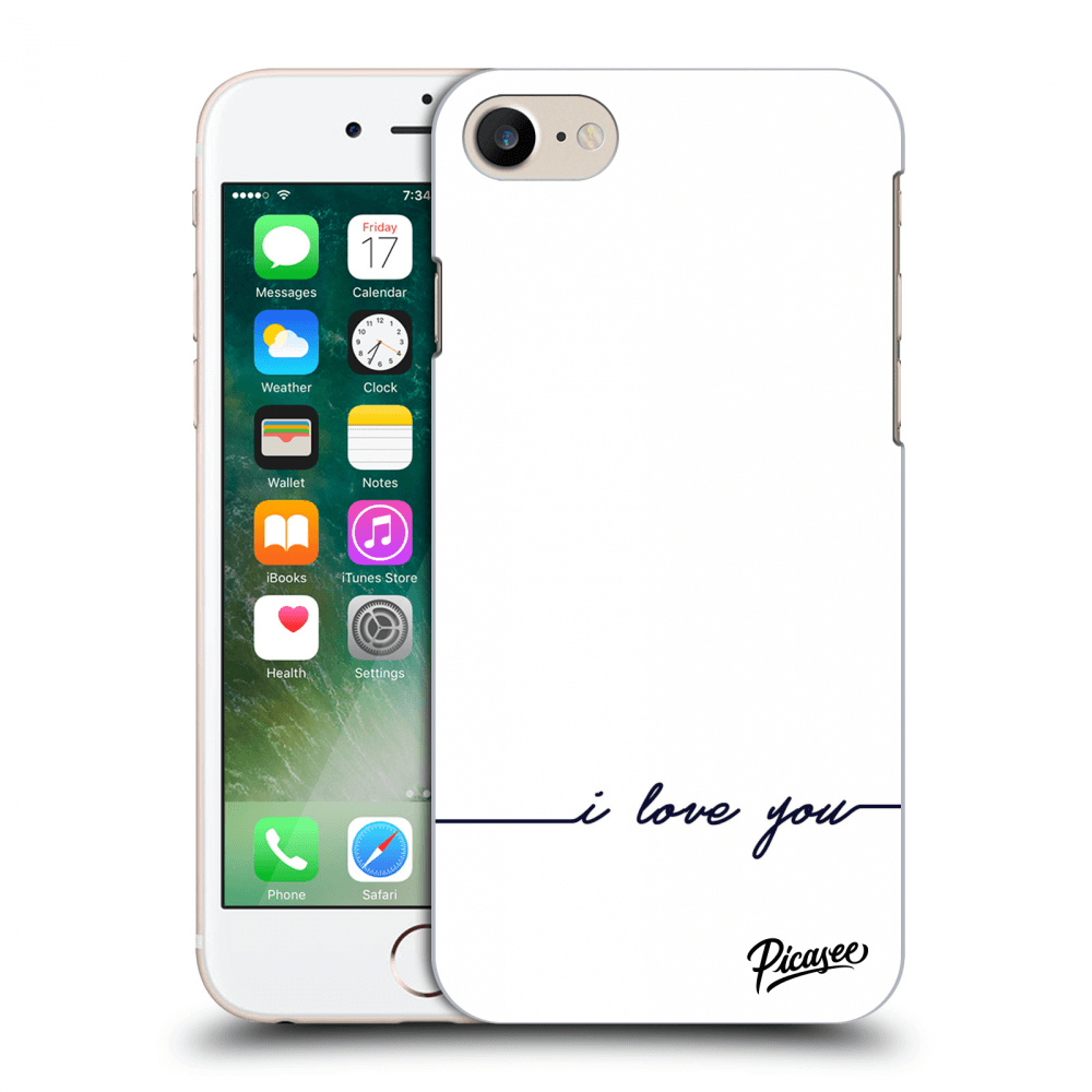 Picasee átlátszó szilikon tok az alábbi mobiltelefonokra Apple iPhone 8 - I love you
