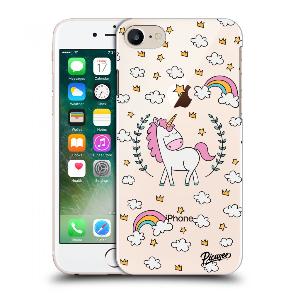 Picasee átlátszó szilikon tok az alábbi mobiltelefonokra Apple iPhone 8 - Unicorn star heaven