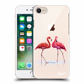 Picasee műanyag átlátszó tok az alábbi mobiltelefonokra Apple iPhone 8 - Flamingos couple