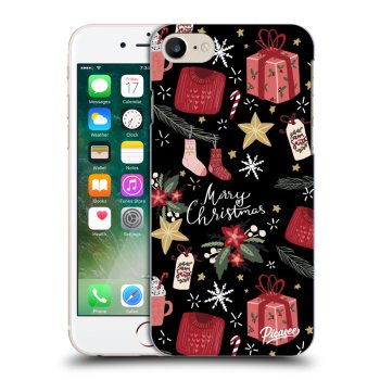 Picasee fekete szilikon tok az alábbi mobiltelefonokra Apple iPhone 8 - Christmas