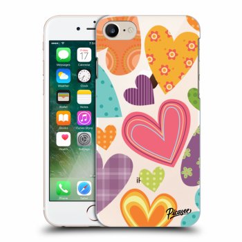 Picasee átlátszó szilikon tok az alábbi mobiltelefonokra Apple iPhone 8 - Colored heart