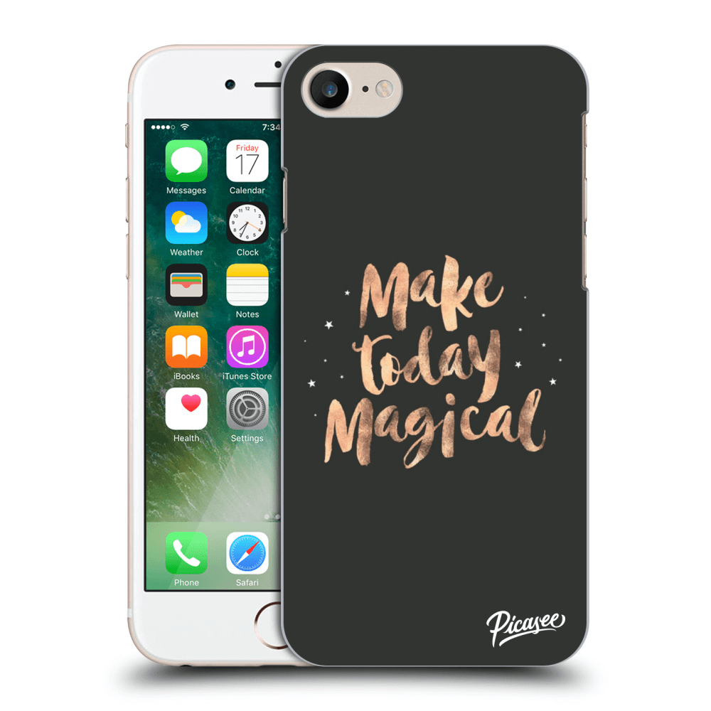 Picasee fekete szilikon tok az alábbi mobiltelefonokra Apple iPhone 8 - Make today Magical