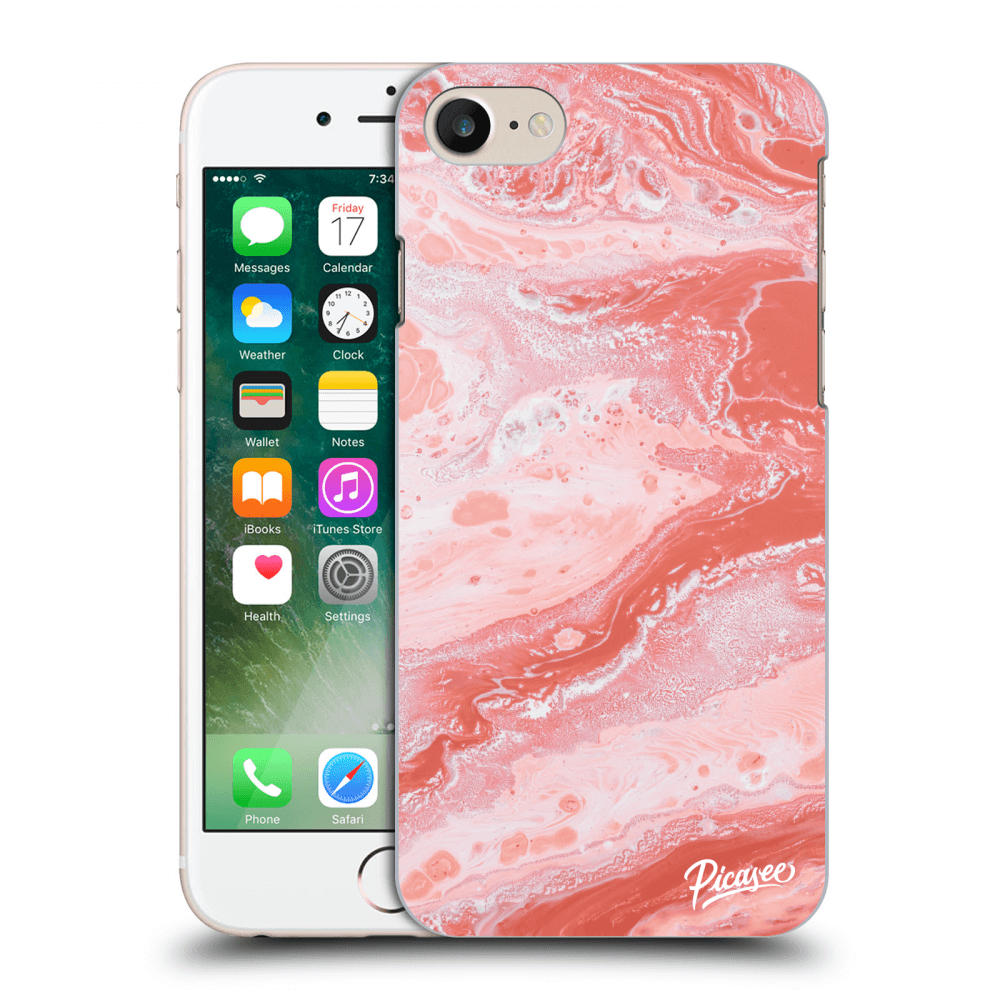 Picasee tejszínű szilikon tok az alábbi mobiltelefonokra Apple iPhone 8 - Red liquid