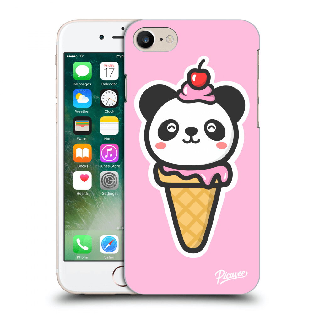 Picasee fekete szilikon tok az alábbi mobiltelefonokra Apple iPhone 8 - Ice Cream Panda