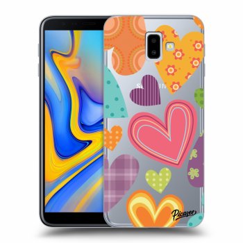 Picasee átlátszó szilikon tok az alábbi mobiltelefonokra Samsung Galaxy J6+ J610F - Colored heart
