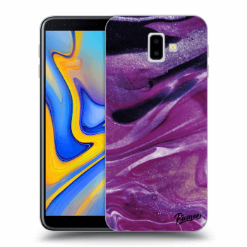 Picasee átlátszó szilikon tok az alábbi mobiltelefonokra Samsung Galaxy J6+ J610F - Purple glitter