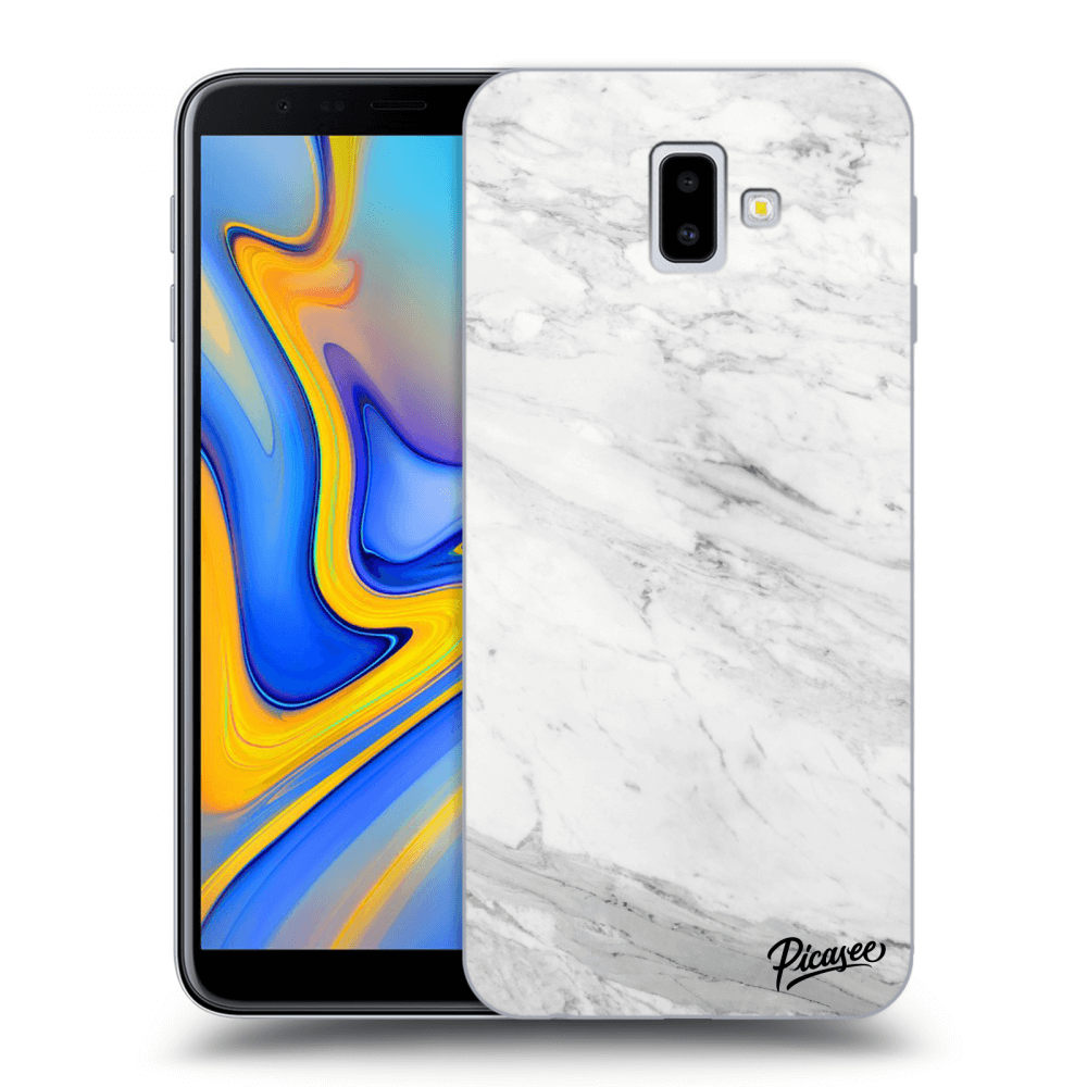 Picasee átlátszó szilikon tok az alábbi mobiltelefonokra Samsung Galaxy J6+ J610F - White marble