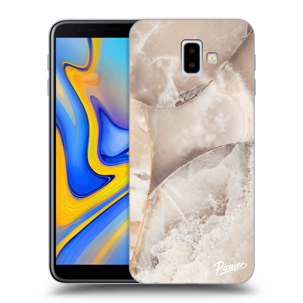 Picasee átlátszó szilikon tok az alábbi mobiltelefonokra Samsung Galaxy J6+ J610F - Cream marble