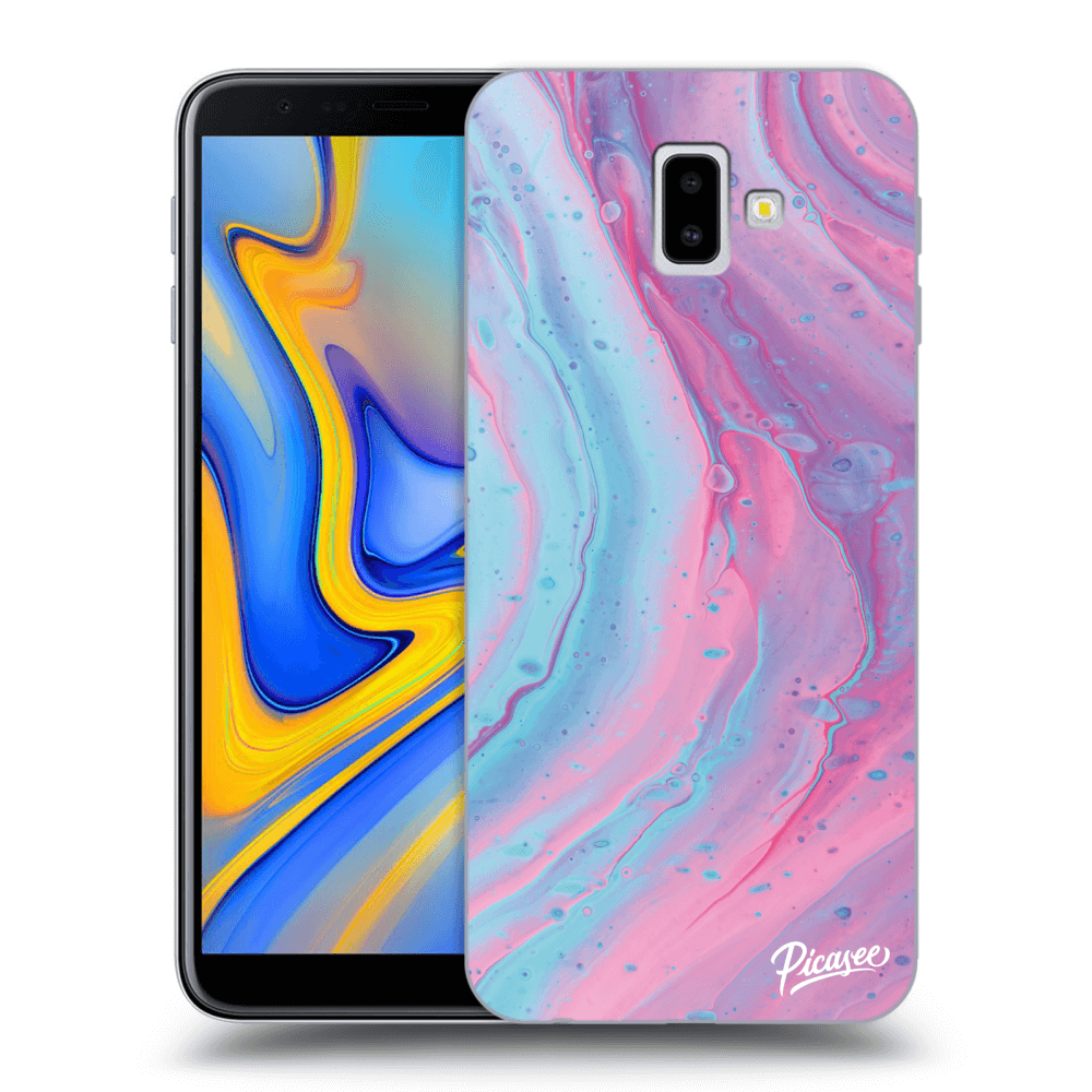 Picasee átlátszó szilikon tok az alábbi mobiltelefonokra Samsung Galaxy J6+ J610F - Pink liquid
