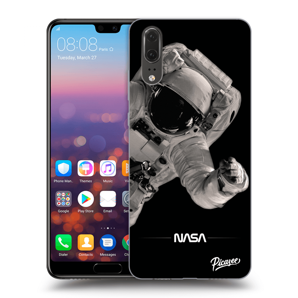 Picasee fekete szilikon tok az alábbi mobiltelefonokra Huawei P20 - Astronaut Big