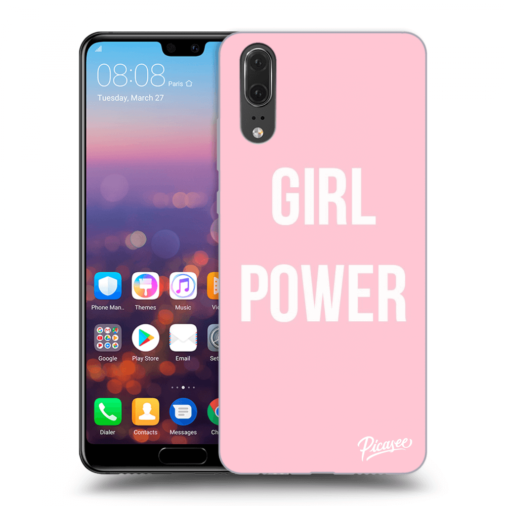Picasee fekete szilikon tok az alábbi mobiltelefonokra Huawei P20 - Girl power