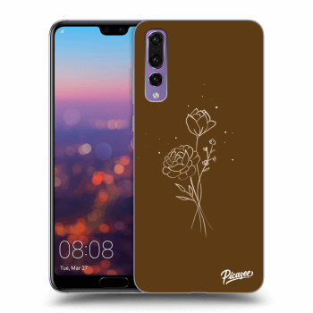 Szilikon tok erre a típusra Huawei P20 Pro - Brown flowers