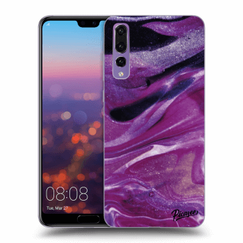 Picasee fekete szilikon tok az alábbi mobiltelefonokra Huawei P20 Pro - Purple glitter