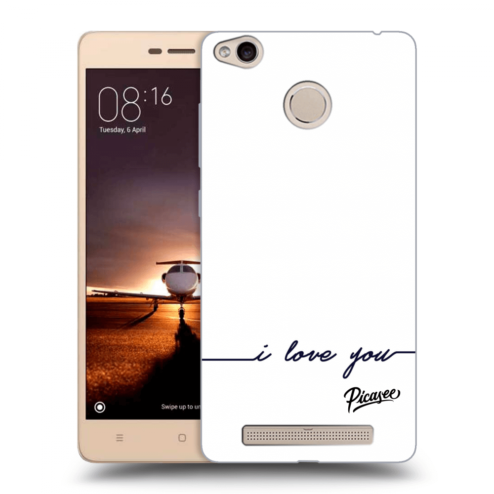 Picasee átlátszó szilikon tok az alábbi mobiltelefonokra Xiaomi Redmi 3s, 3 Pro - I love you