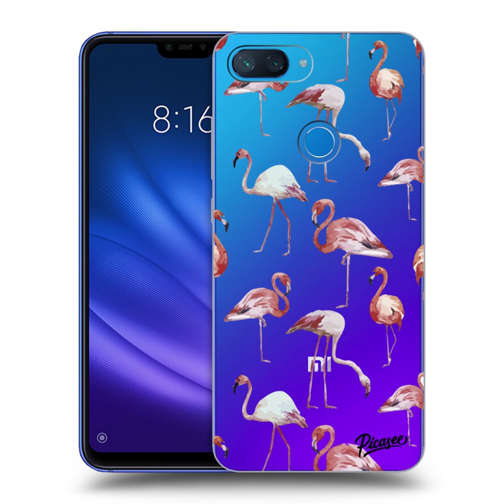 Picasee átlátszó szilikon tok az alábbi mobiltelefonokra Xiaomi Mi 8 Lite - Flamingos