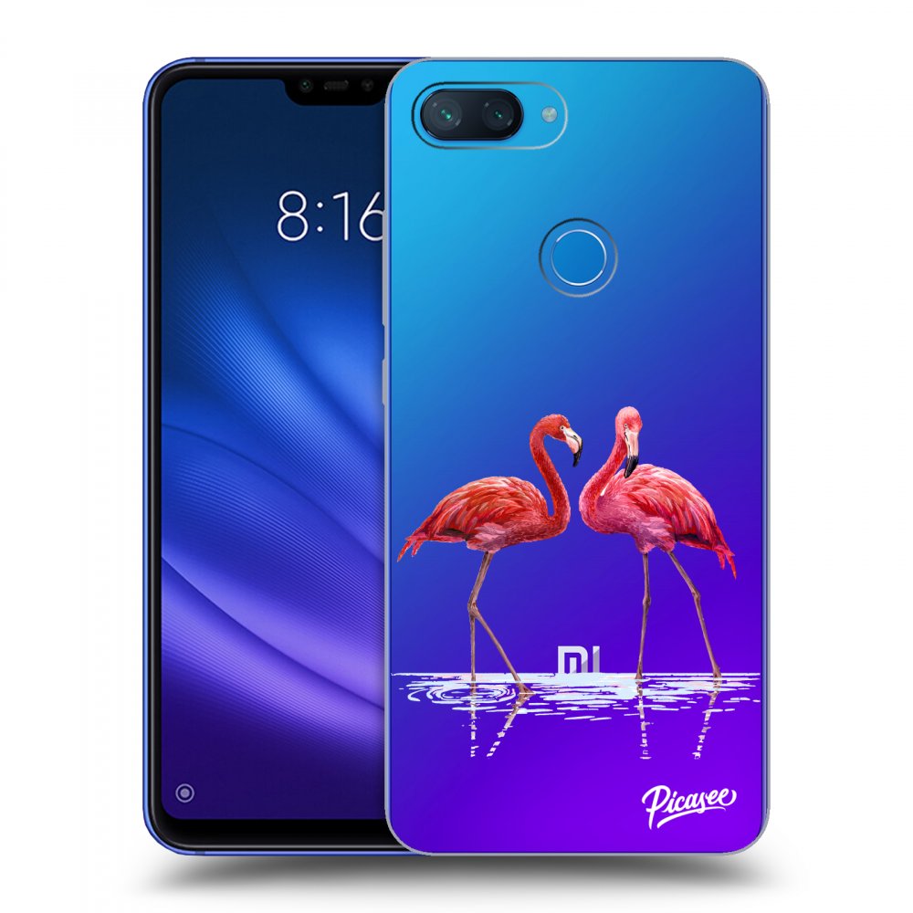 Picasee átlátszó szilikon tok az alábbi mobiltelefonokra Xiaomi Mi 8 Lite - Flamingos couple