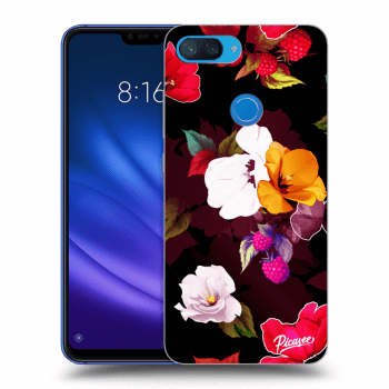 Picasee átlátszó szilikon tok az alábbi mobiltelefonokra Xiaomi Mi 8 Lite - Flowers and Berries