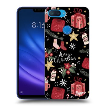 Picasee fekete szilikon tok az alábbi mobiltelefonokra Xiaomi Mi 8 Lite - Christmas